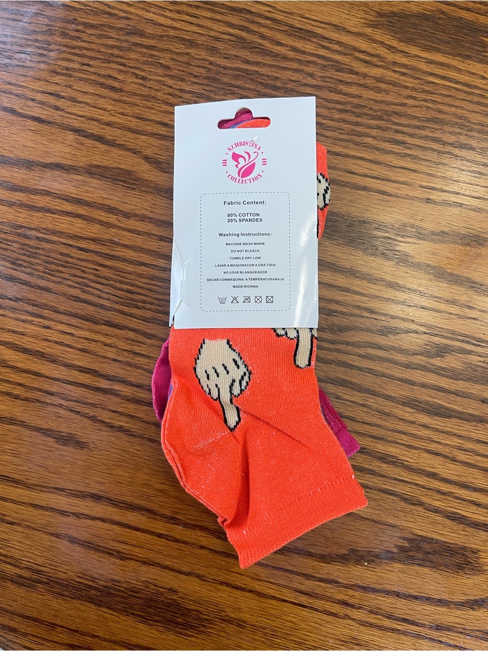 Women’s Orange Novelty Cotton Socks - Unbranded